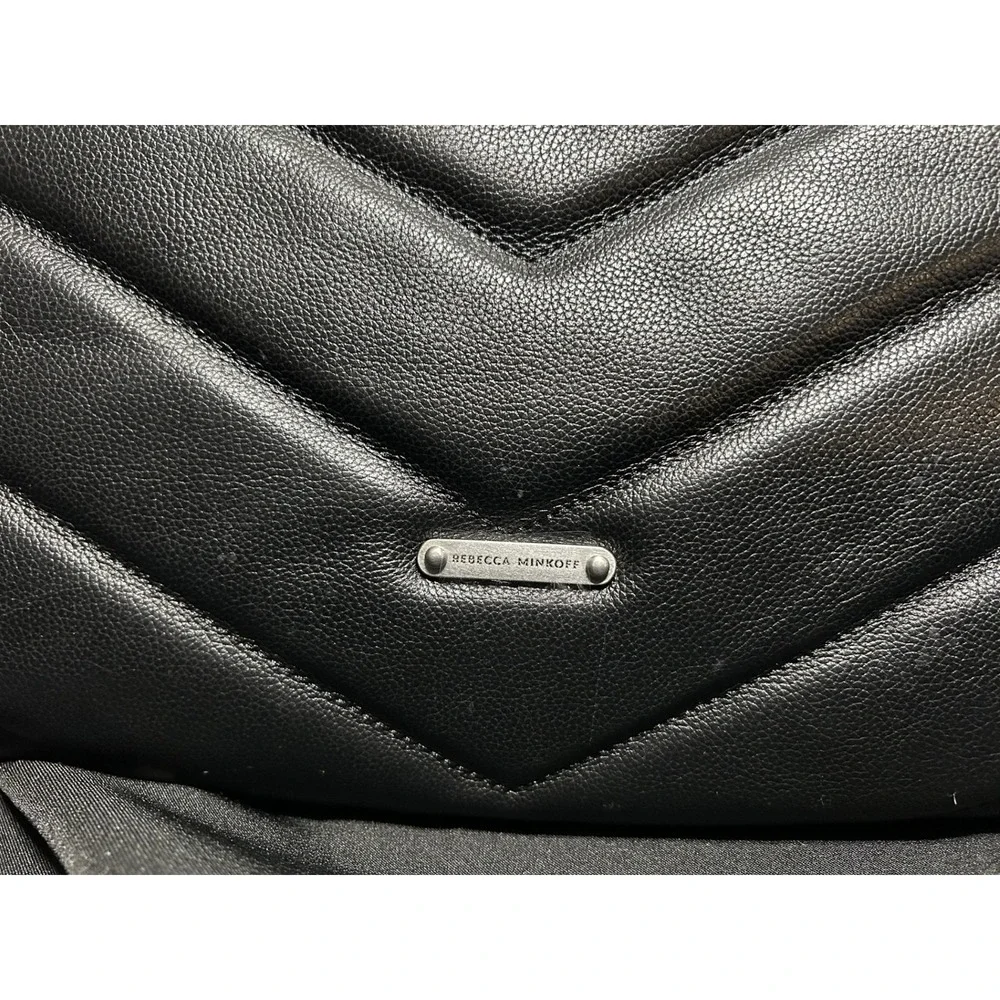 NWT$298 Rebecca Minkoff Edie Maxi Hobo Quilted Gothic Leather Shoulder Bag Black